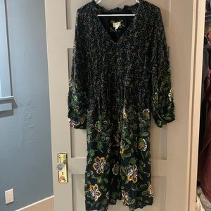 Anthropologie floral button up dress